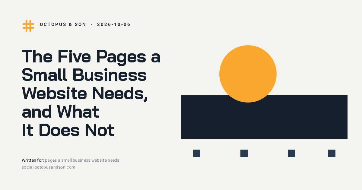 The Five Pages a Small Business Website Needs, and What It Does Not